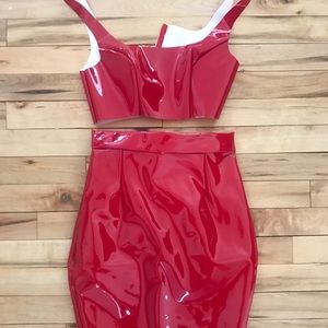Meski Latex two piece outfit